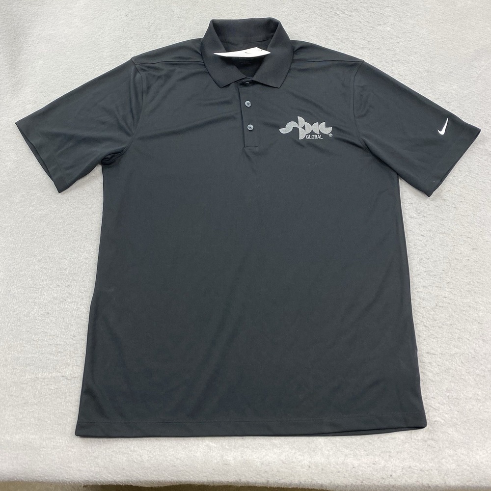 Nike Polo Shirt Mens Medium Black Short Sleeve Micro Pique 2.0 DC1963-010